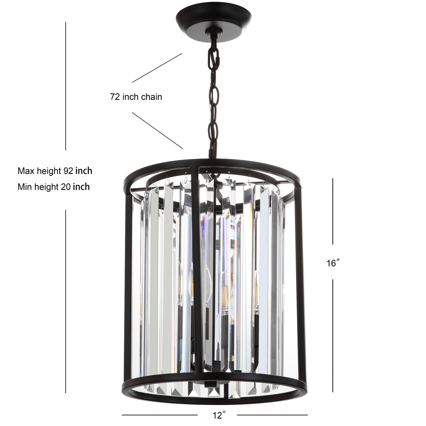 Bevin Metal/Crystal LED Pendant