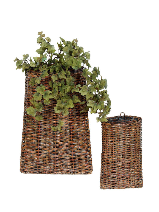 Woven Rattan Wall Basket (Set of 2)