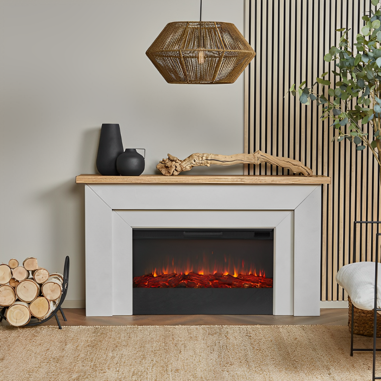 🔥 RealFlame® Cheminée Électrique – Chaleur et Style pour Votre Intérieur !