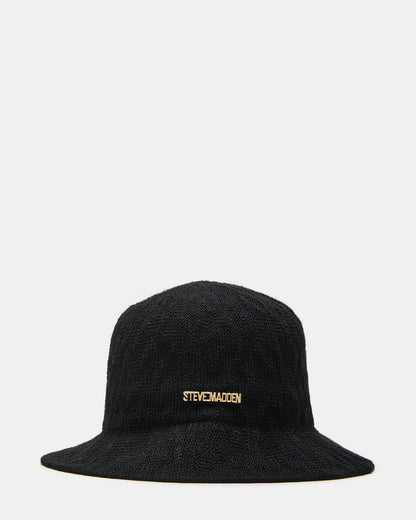 MOLDED POLY YARN BUCKET HAT BLACK