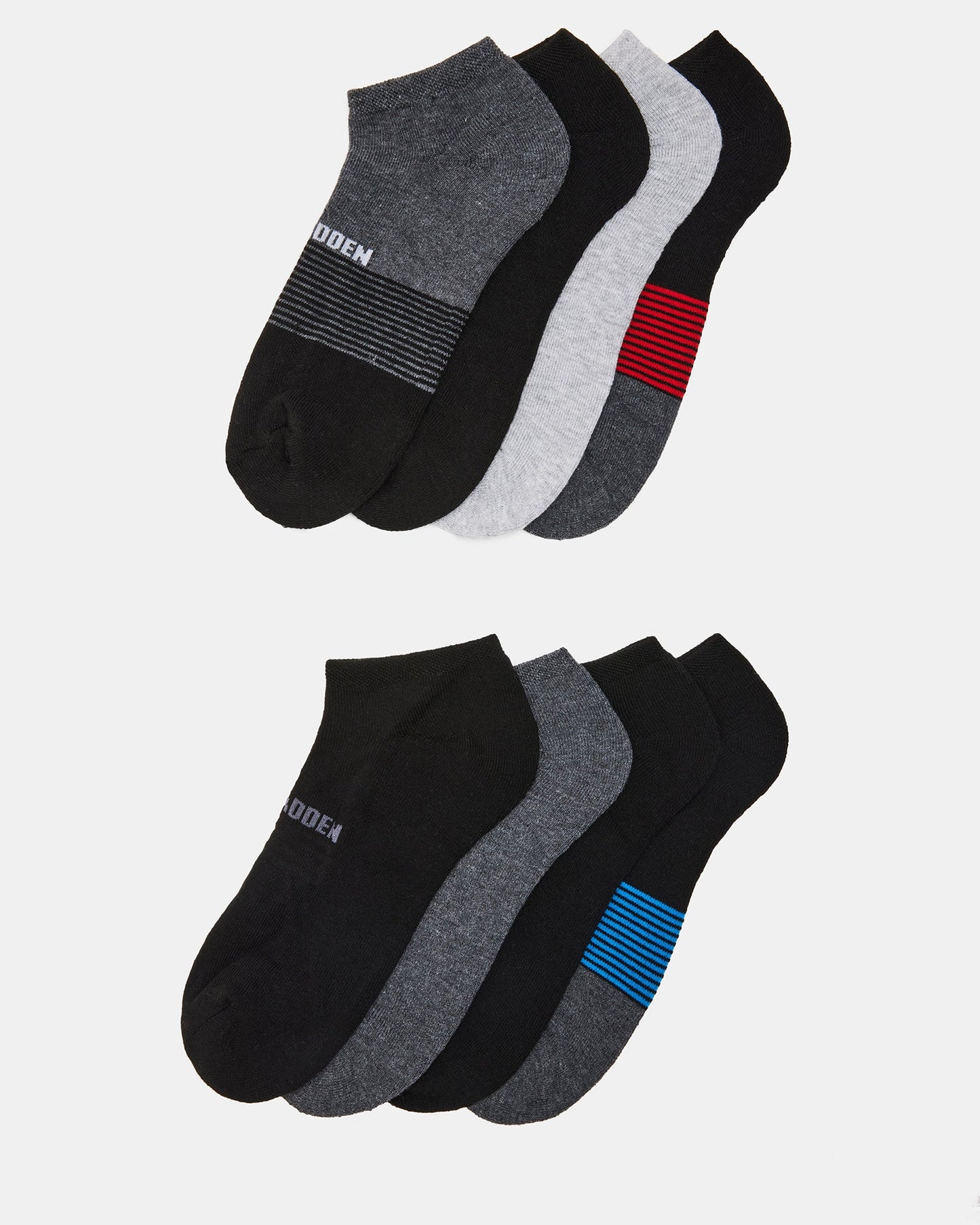 MEN'S MIXED ANKLE SOCKS RED/BLUE MULTI