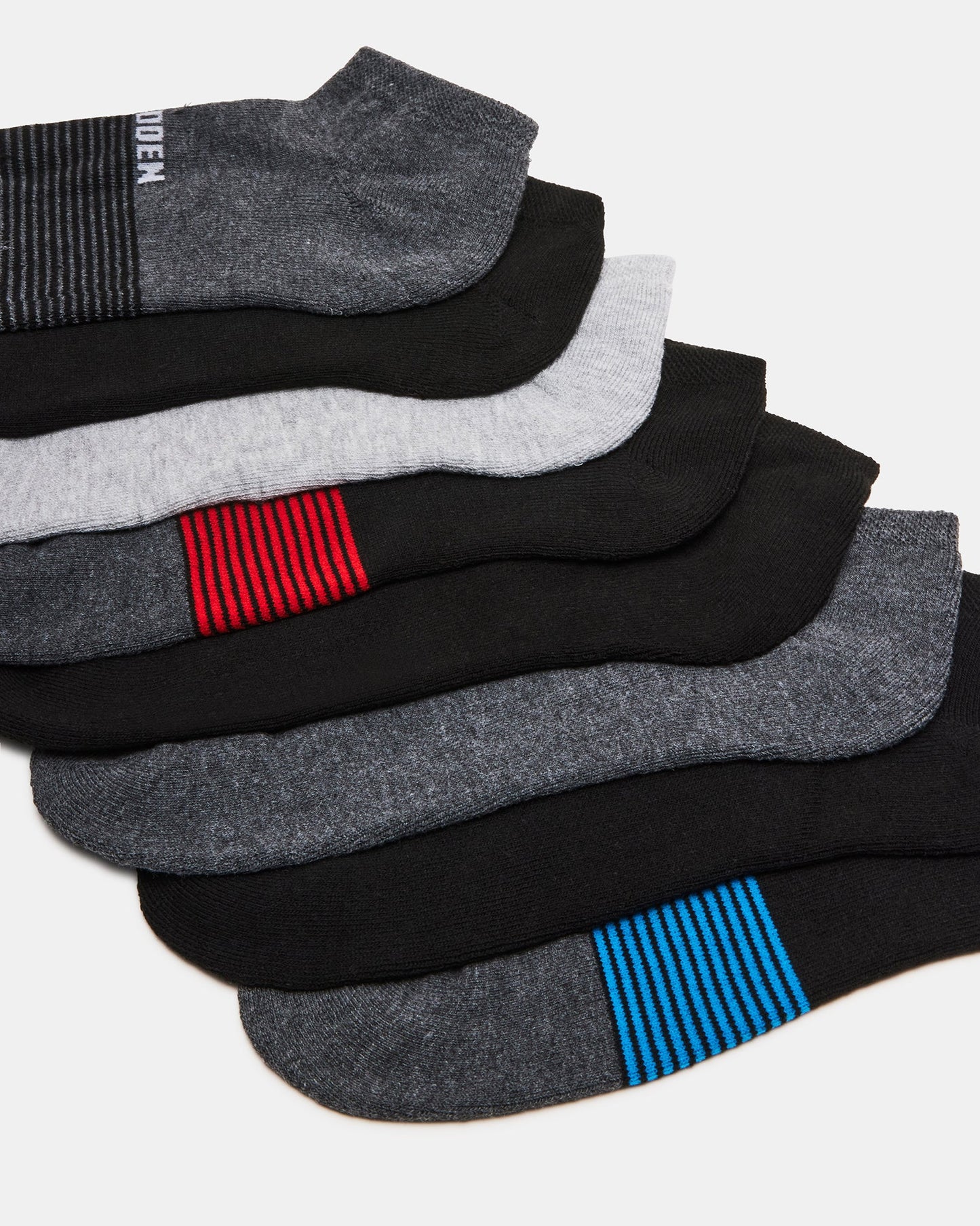 MEN'S MIXED ANKLE SOCKS RED/BLUE MULTI