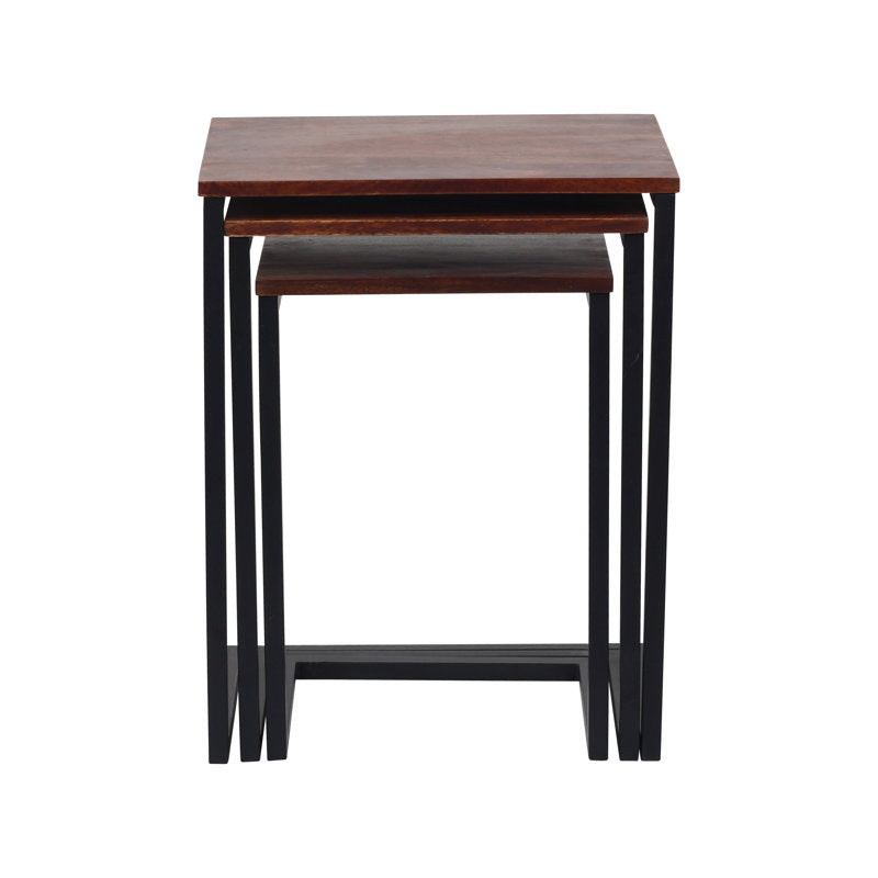 Nesting Table Set of 3 with Chestnut Finish